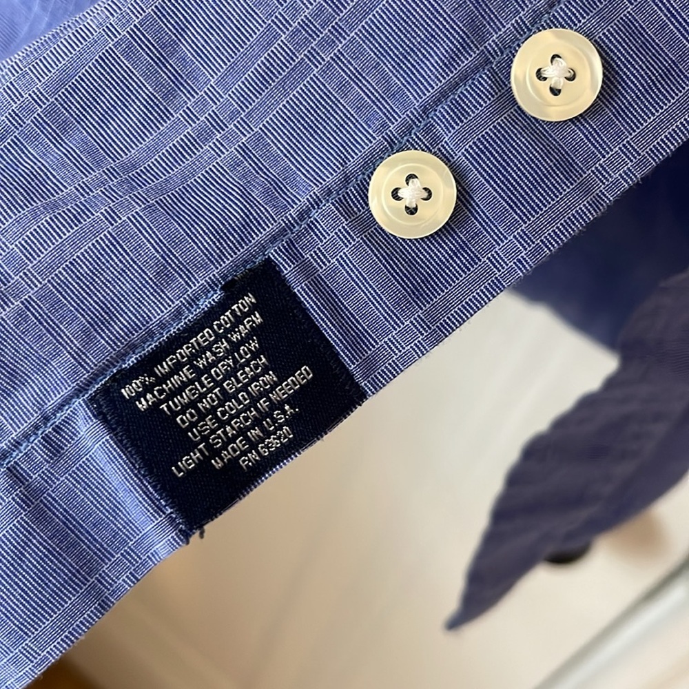 Burberry London Blue Plaid Button Down Shirt 17 33 - Picture 4 of 5